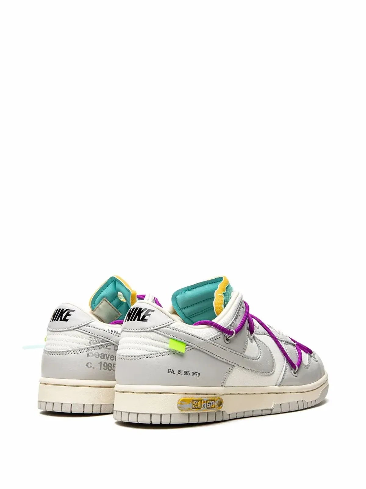 Nike X Off-White ダンク ロー Lot 21 スニーカー - 画像3