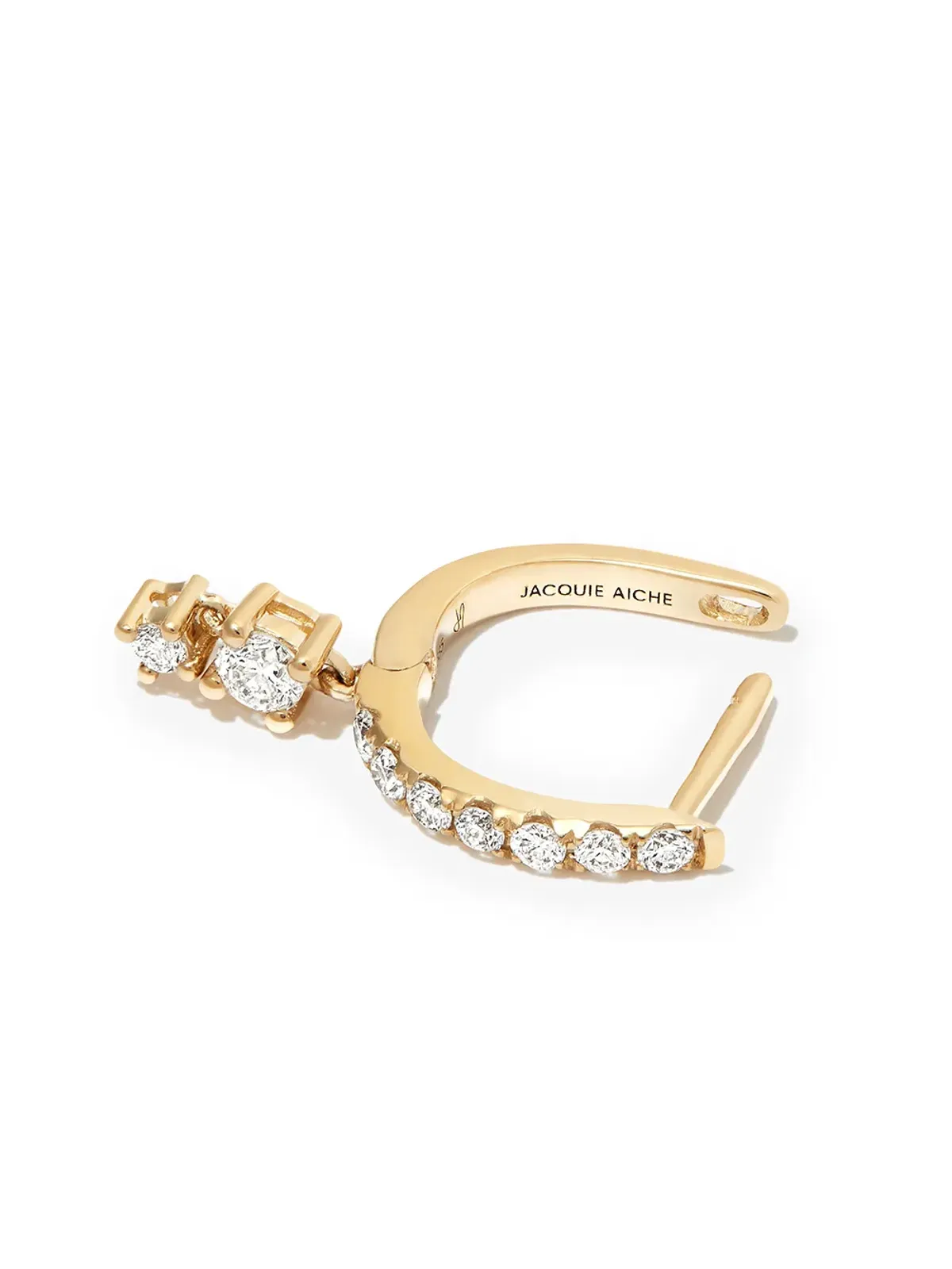 Jacquie Aiche 14K イエローゴールド ダイヤモンド ミニフープ イヤリング - 画像2