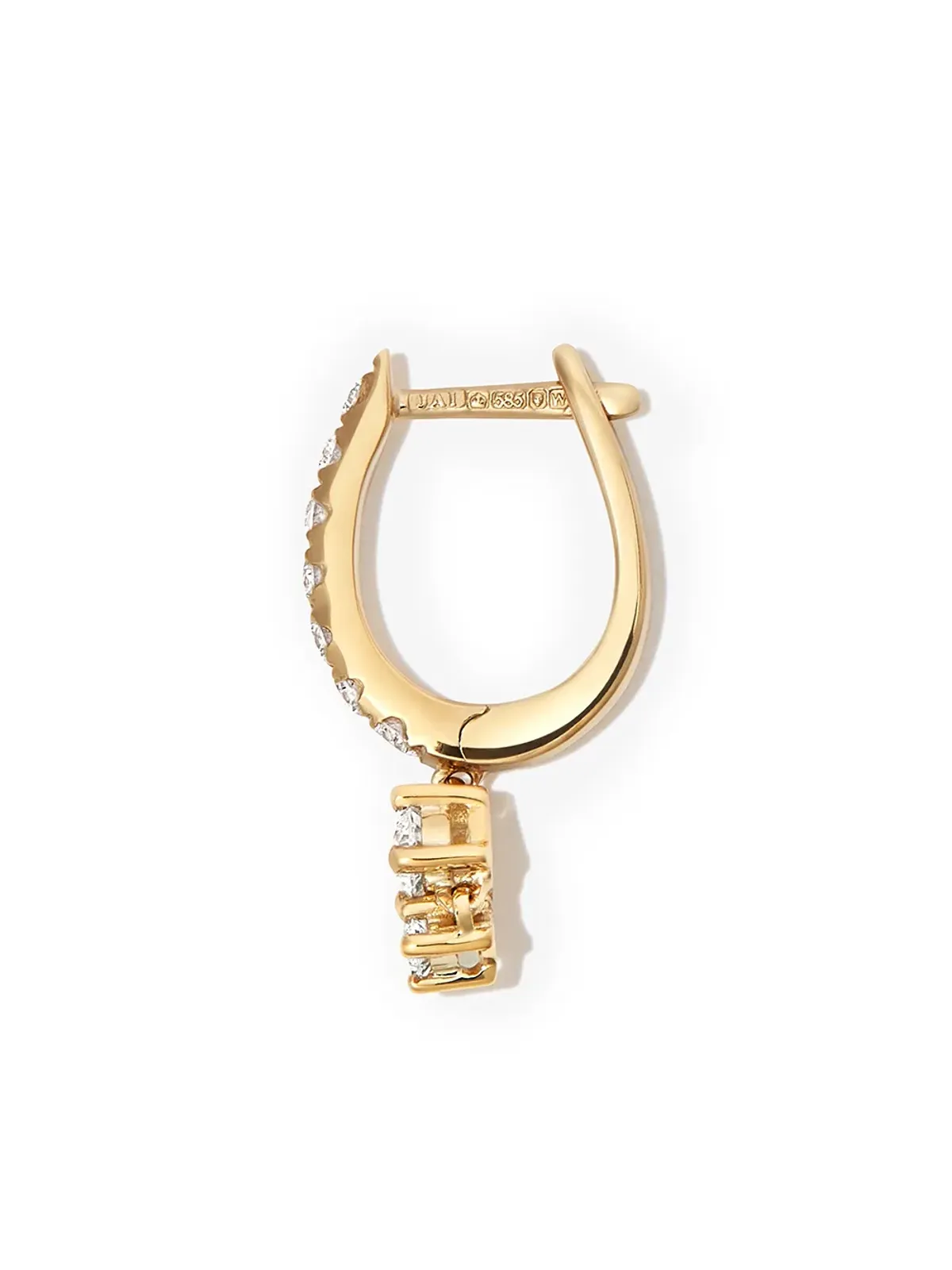 Jacquie Aiche 14K イエローゴールド ダイヤモンド ミニフープ イヤリング - 画像3