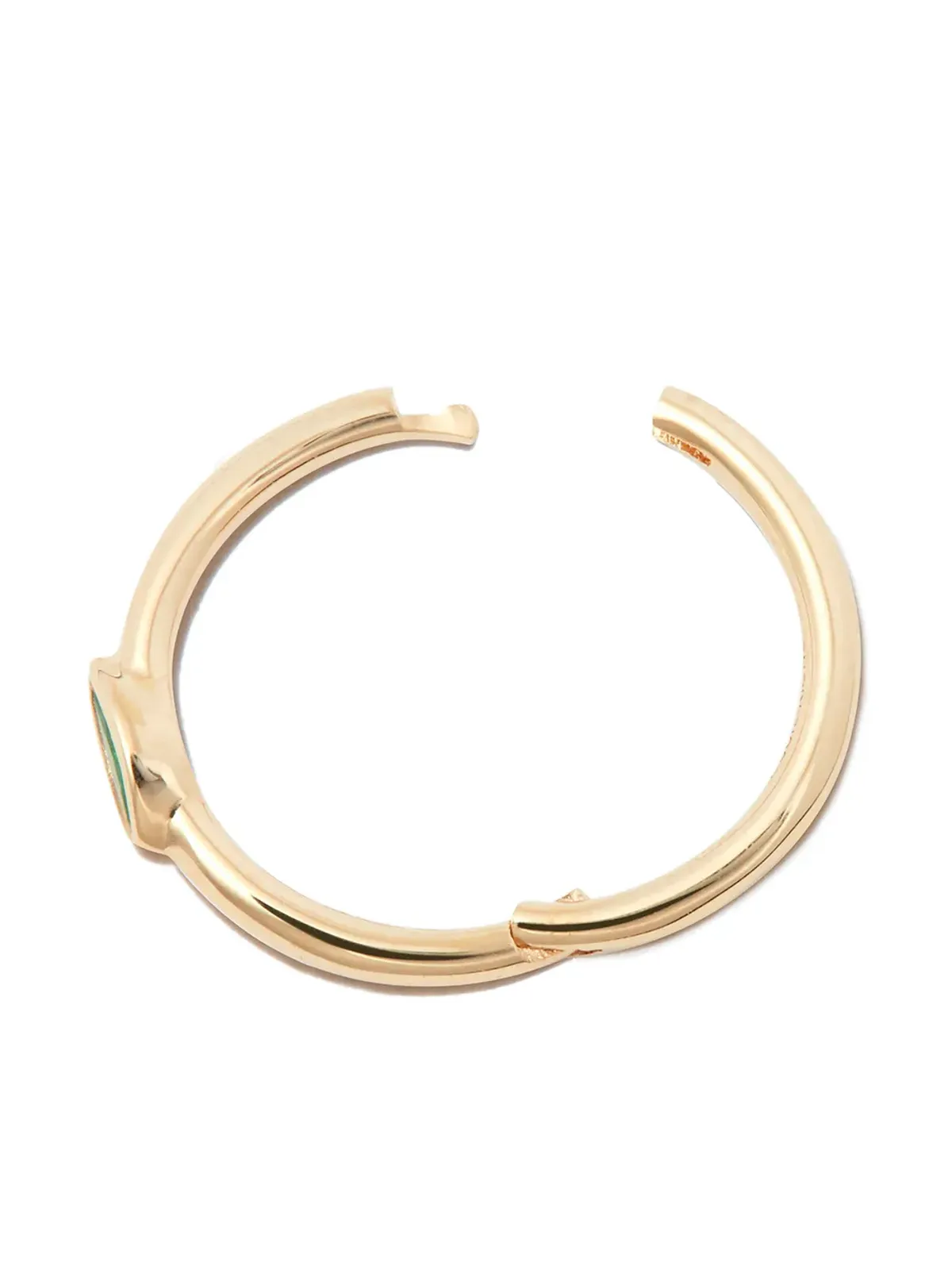 Jacquie Aiche 14K イエローゴールド マーキーズカット エメラルド シングルフープ ピアス - 画像2