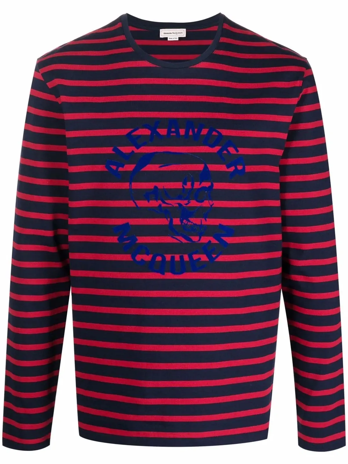 Alexander McQueen ストライプ長袖Tシャツ - ブルー - 画像1