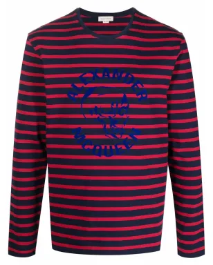 Alexander McQueen ストライプ長袖Tシャツ - ブルー - サムネイル1