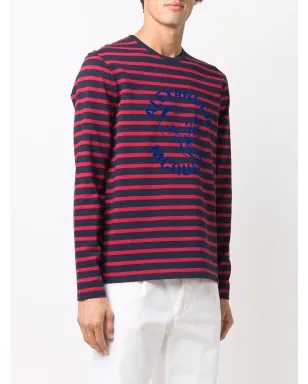 Alexander McQueen ストライプ長袖Tシャツ - ブルー - サムネイル3