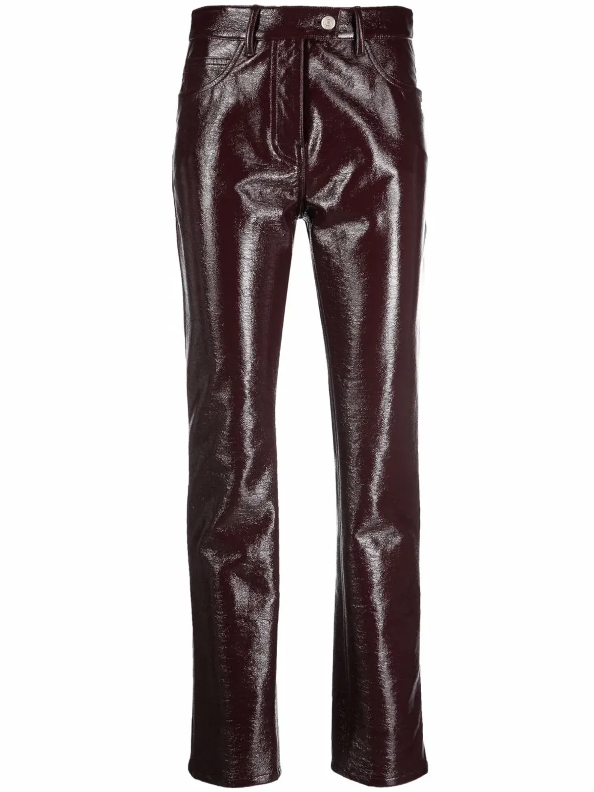 Courrèges ファイブポケット・ビニール・ストレートパンツ - レッド - 画像1