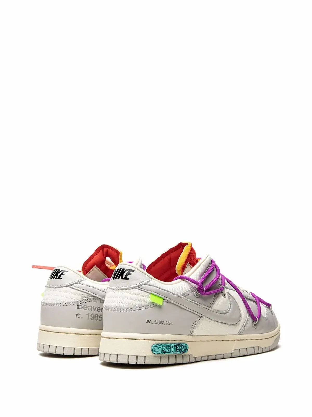 Nike X Off-White Dunk Low Lot 45 スニーカー - 画像3