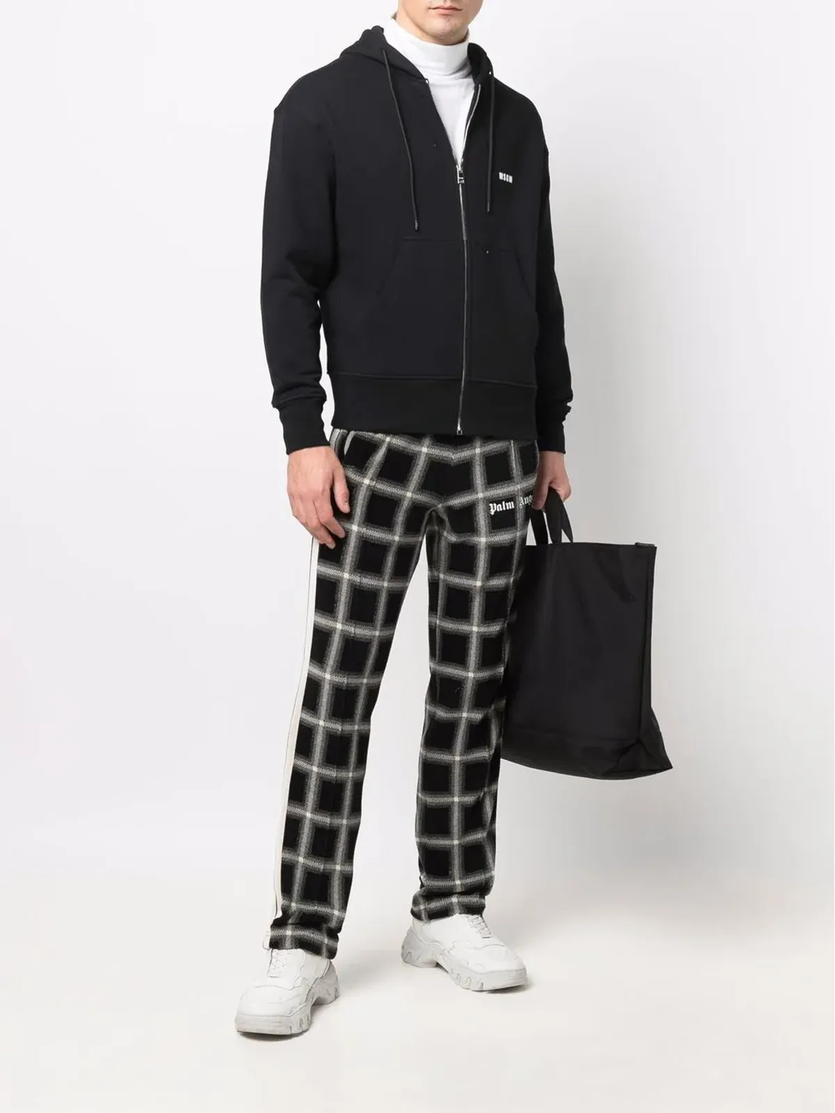 MSGM ロゴプリント コットン フーディ - 画像2