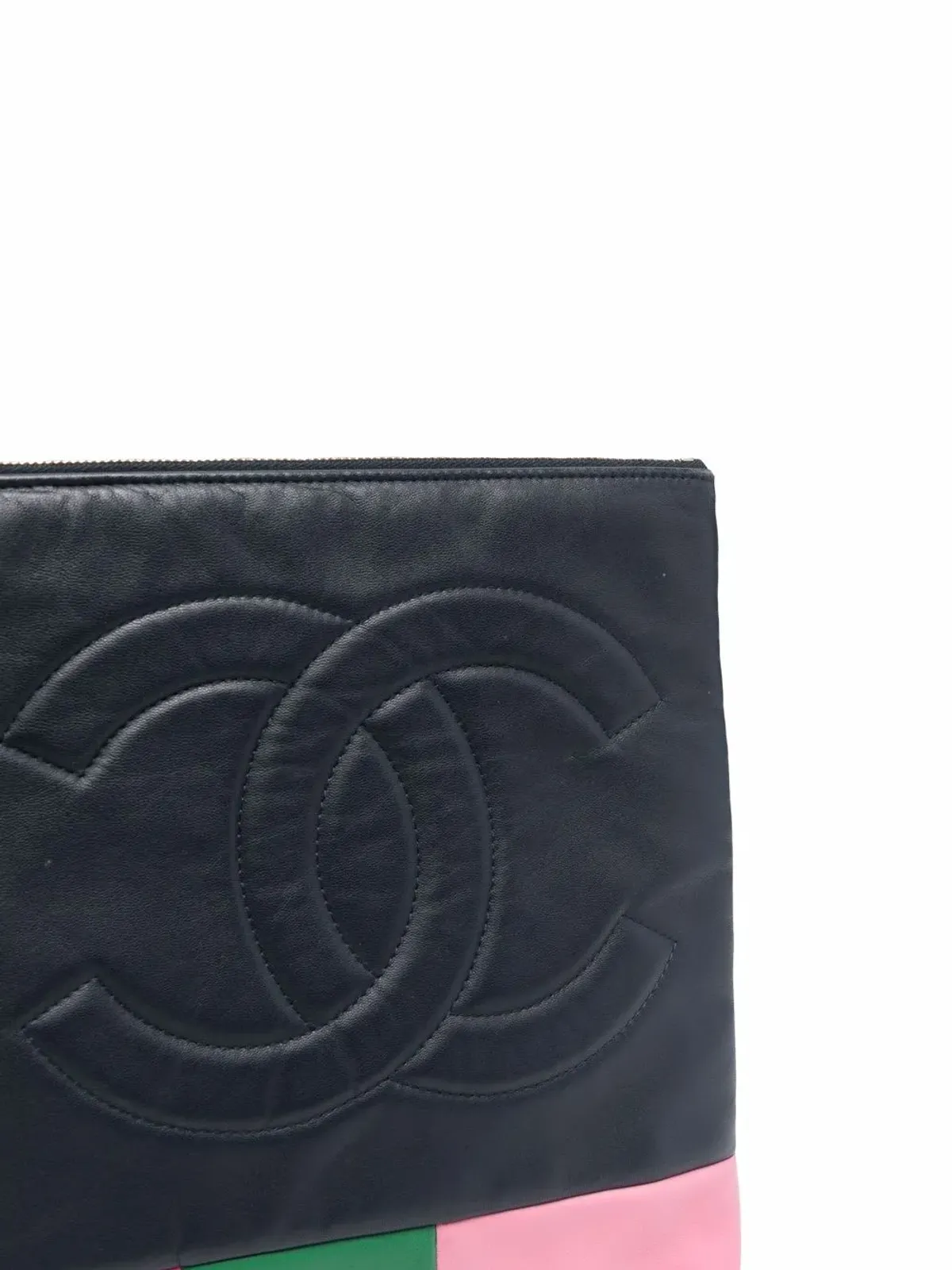 CHANEL Pre-Owned CCカラー・ブロック クラッチバッグ - 画像4