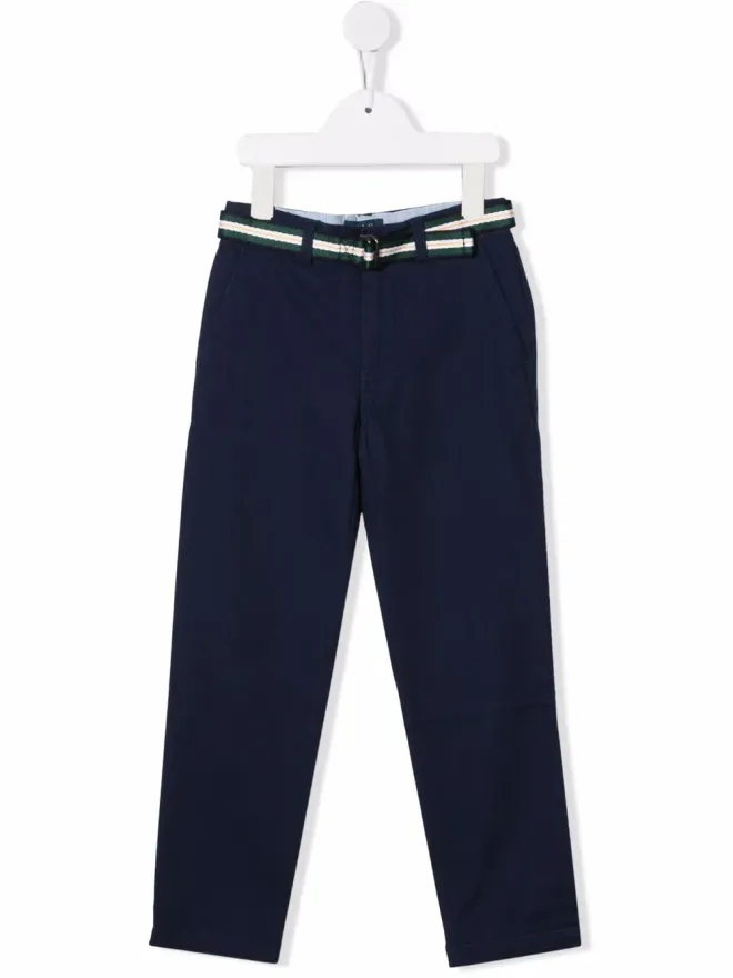 POLO RALPH LAUREN KIDS POLO RALPH LAUREN KIDS ベルト付きストレートレッグ チノパンツ - ブルーの商品画像