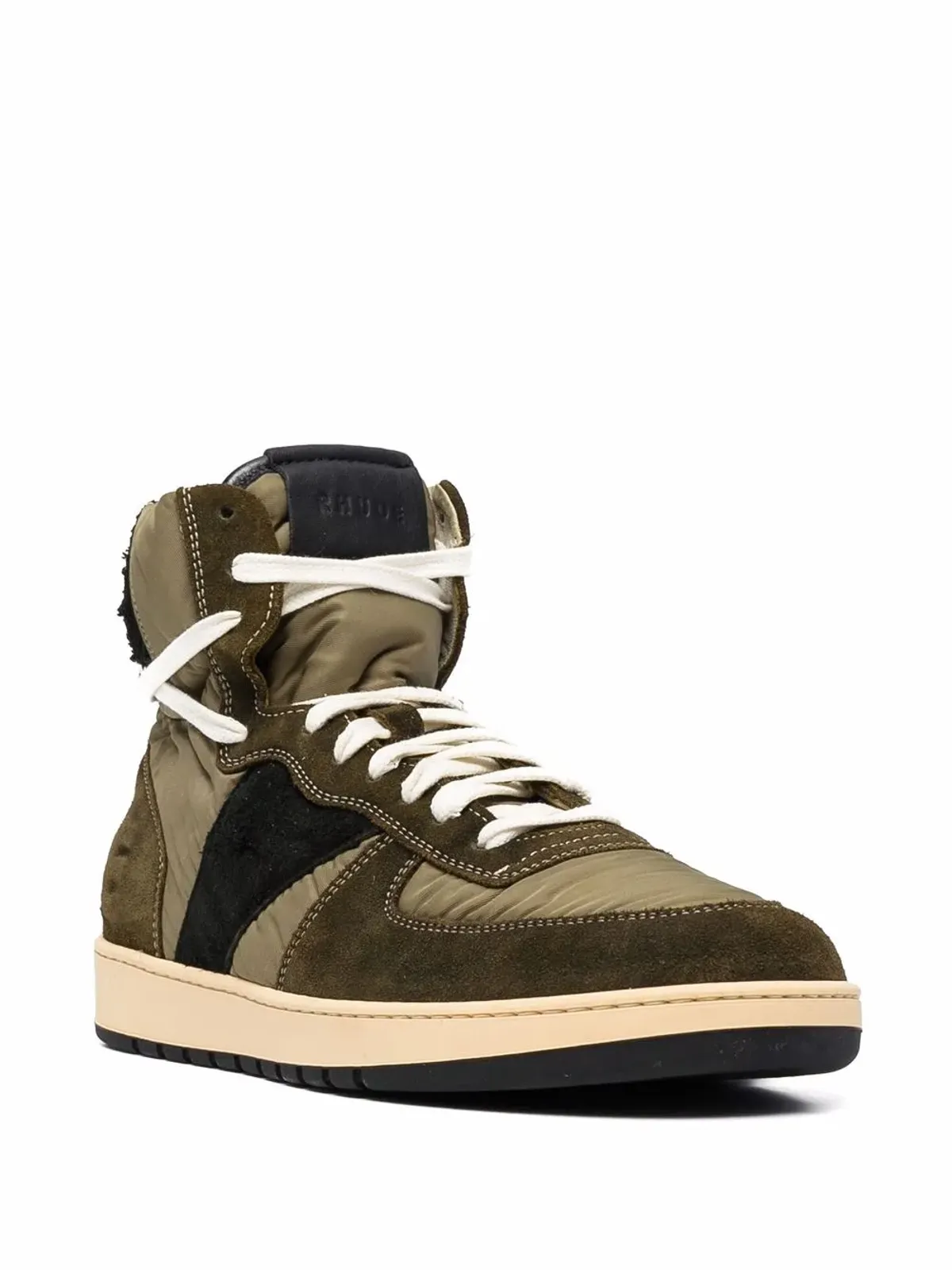 RHUDE Rhecess パネルド・ハイトップスニーカー グリーン - 画像2