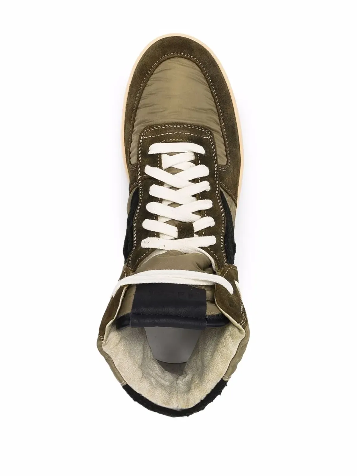 RHUDE Rhecess パネルド・ハイトップスニーカー グリーン - 画像4