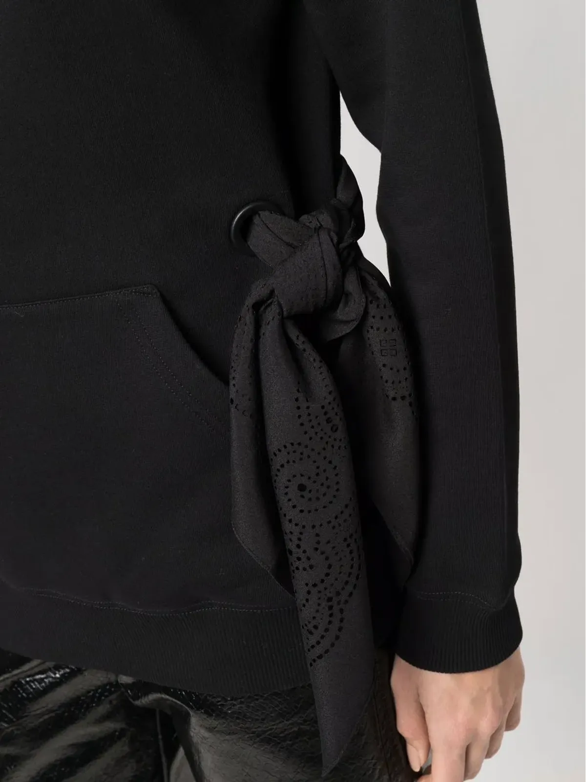 Givenchy スカーフディテール コットンフーディー - ブラック - 画像5