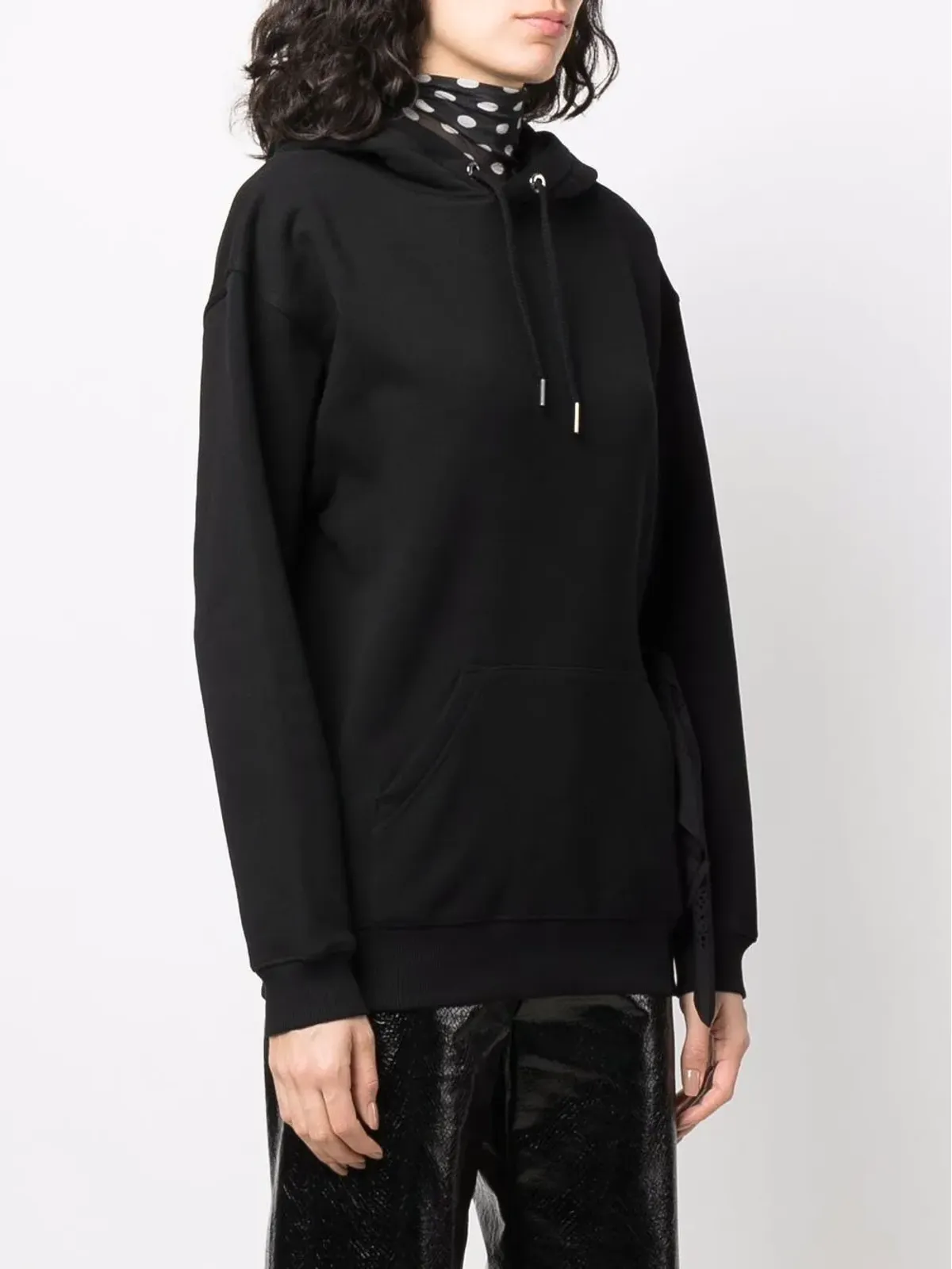 Givenchy スカーフディテール コットンフーディー - ブラック - 画像3