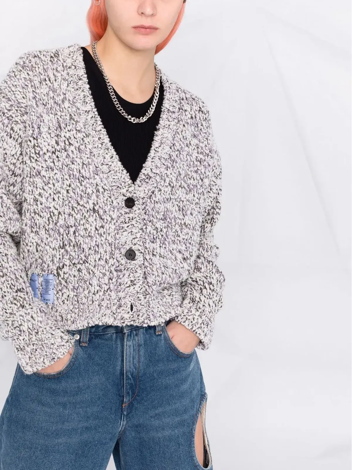 MCQ チャンクニット Vネック カーディガン - 画像5