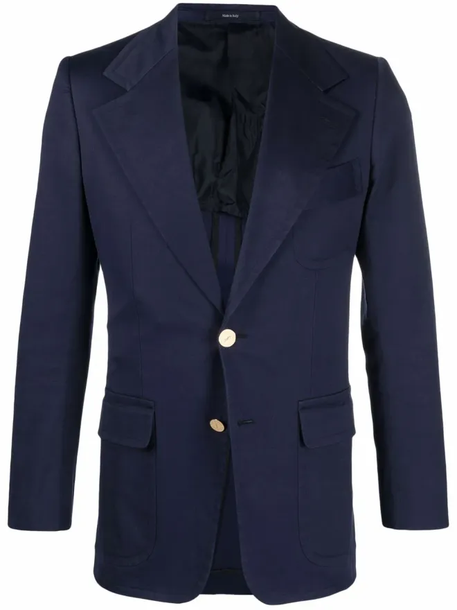 Saint Laurent Pre-Owned Saint Laurent Pre-Owned ノッチド・ラペル・シングルブレスト・ブレザー - ブルーの商品画像