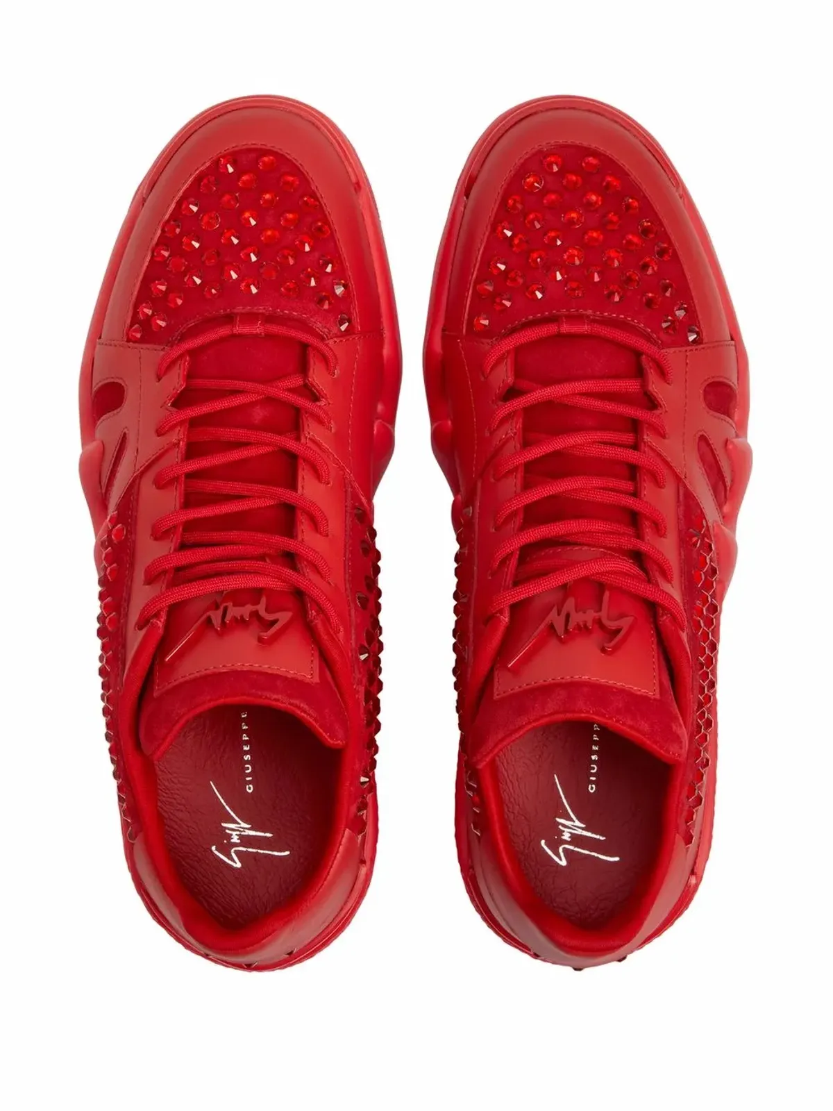 Giuseppe Zanotti タロン クリスタル装飾スニーカー - 画像4