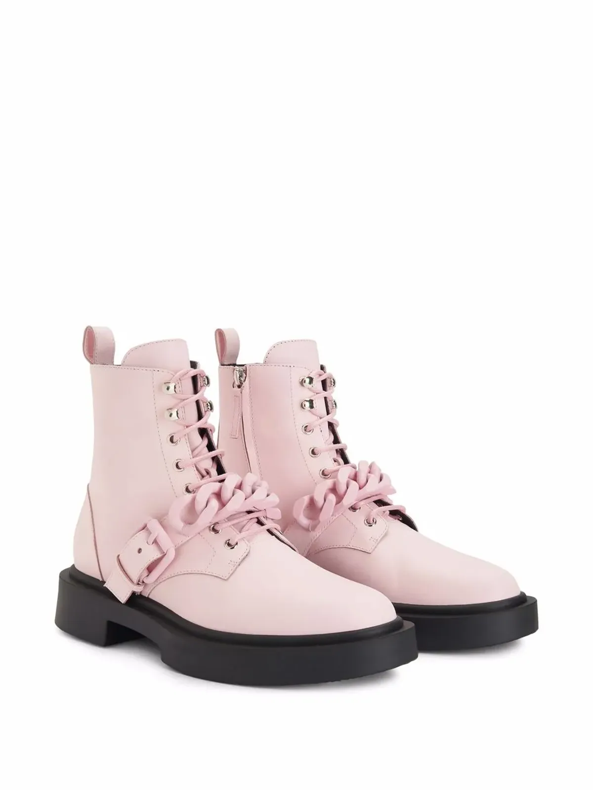 Giuseppe Zanotti アドリック チェーン・トリム コンバットブーツ - 画像2
