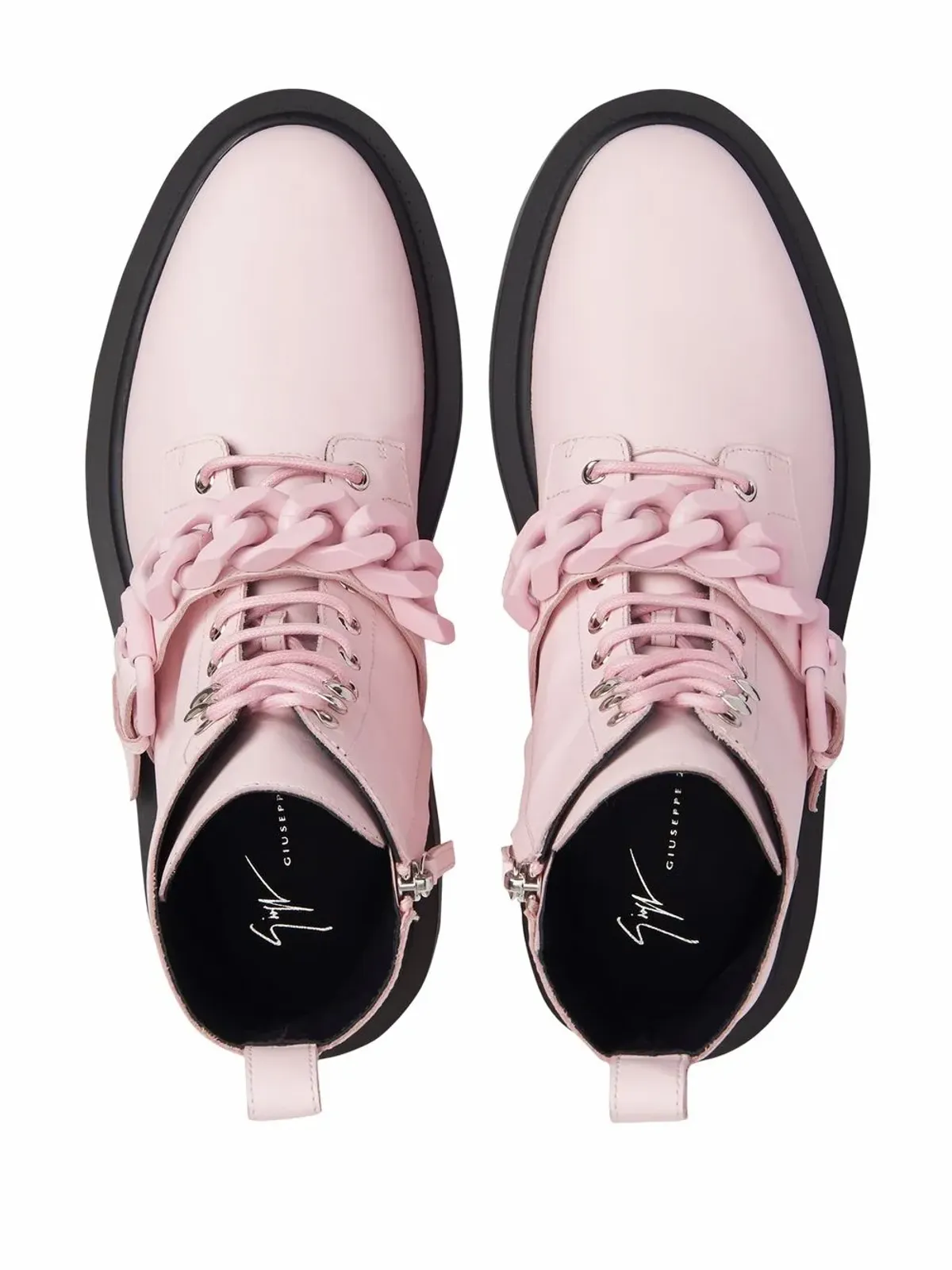 Giuseppe Zanotti アドリック チェーン・トリム コンバットブーツ - 画像4