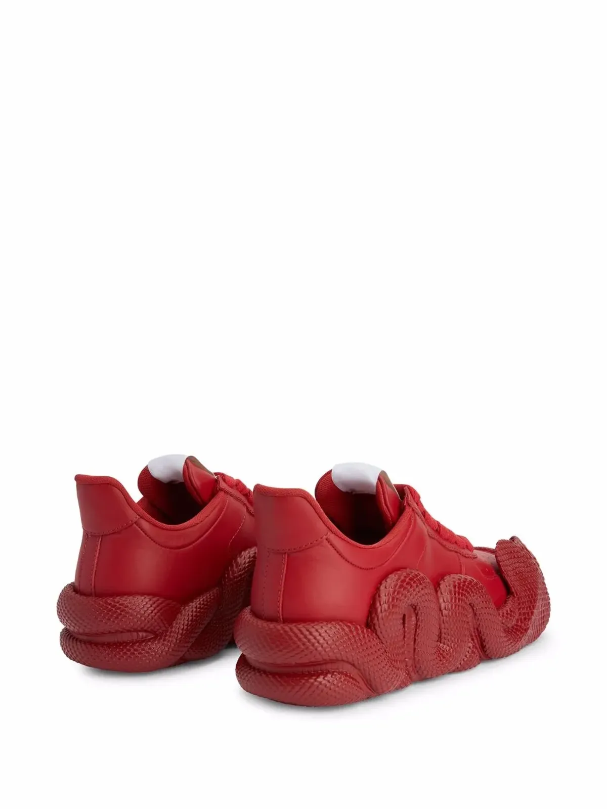 Giuseppe Zanotti コブラスネークトリム ローカットスニーカー（レッド） - 画像3