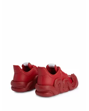 Giuseppe Zanotti コブラスネークトリム ローカットスニーカー（レッド） - サムネイル3