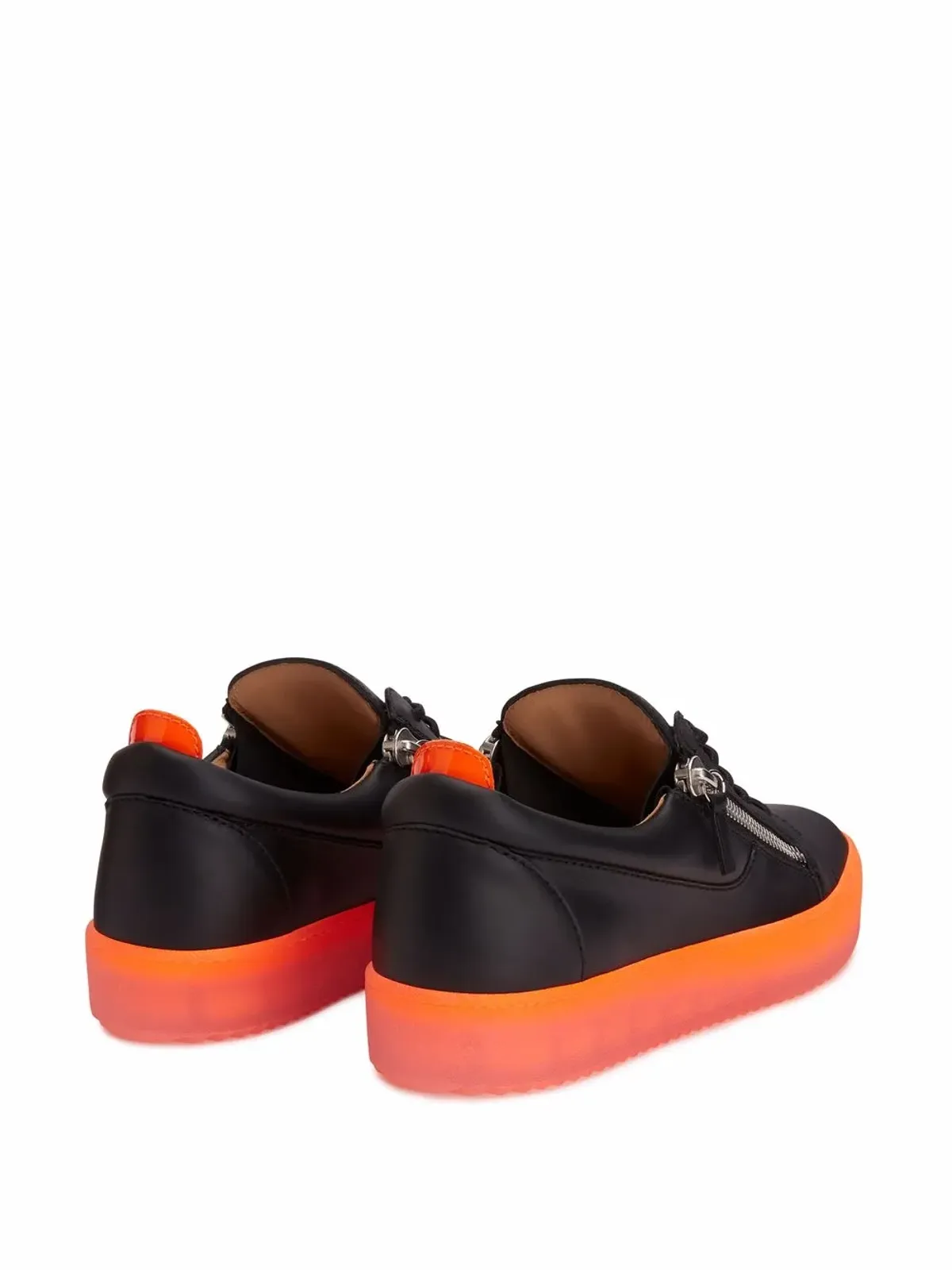 Giuseppe Zanotti フランキー ロー・トップ レザースニーカー（ブラック） - 画像3