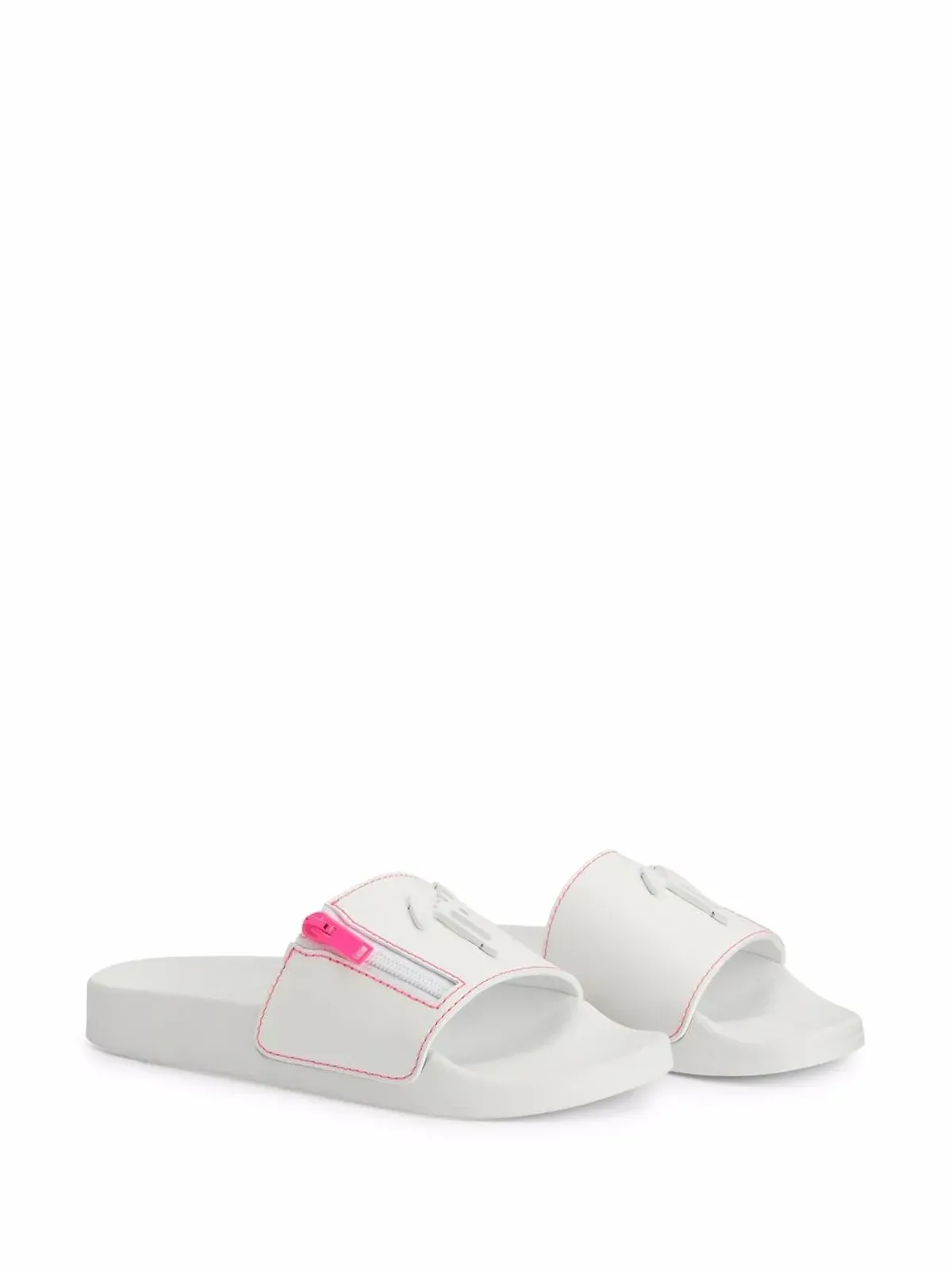 Giuseppe Zanotti Brett ロゴ ジップサンダル - White - 画像2