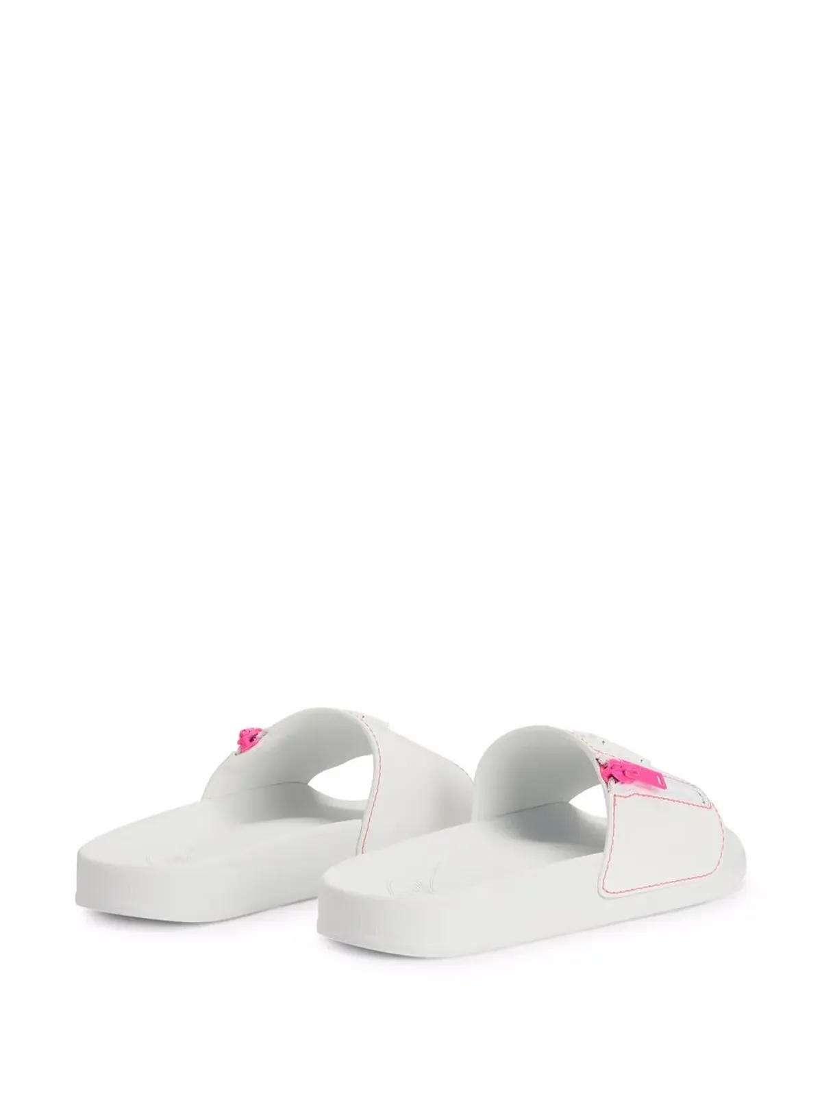 Giuseppe Zanotti Brett ロゴ ジップサンダル - White - 画像3