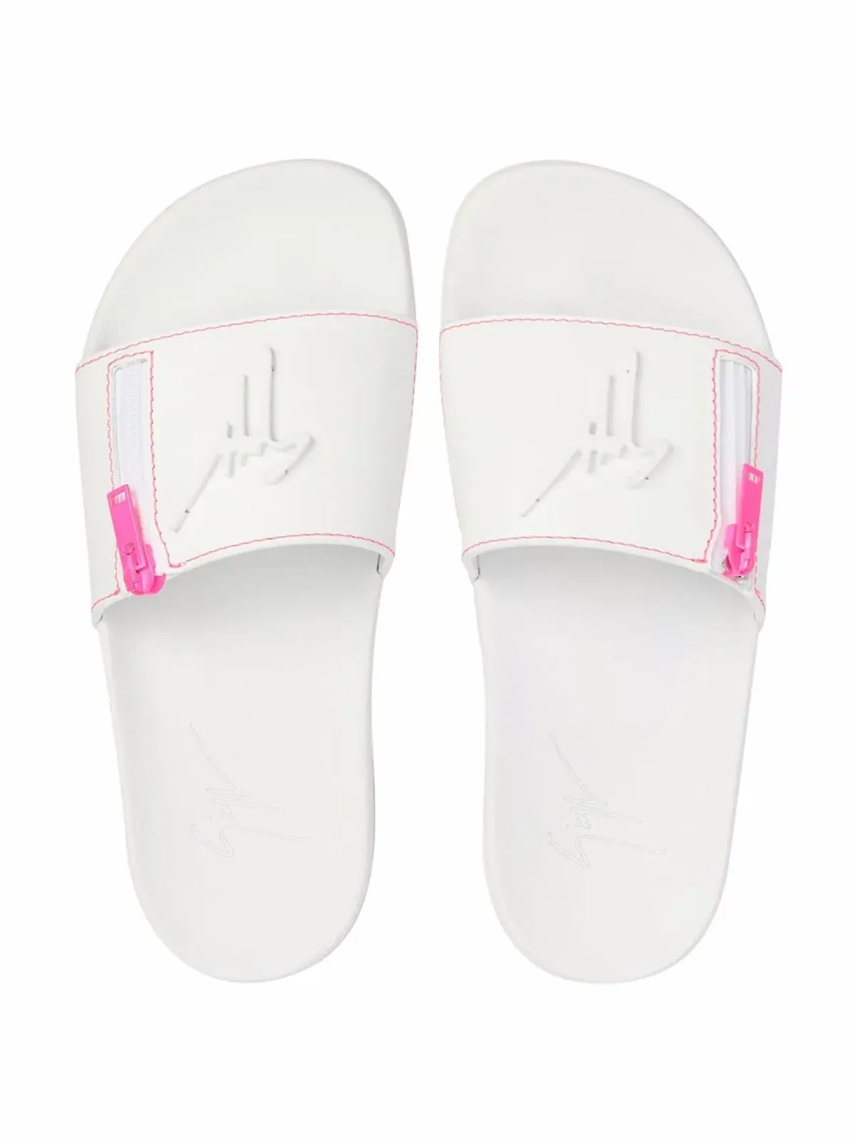 Giuseppe Zanotti Brett ロゴ ジップサンダル - White - 画像4