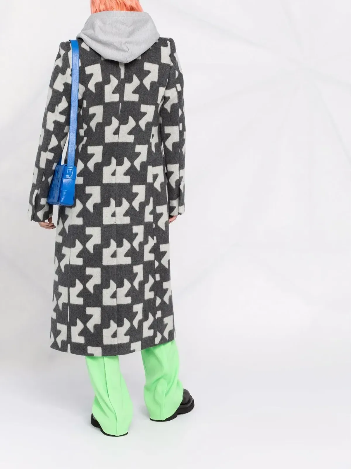 Off-White 幾何学模様のオーバーコート - 画像4