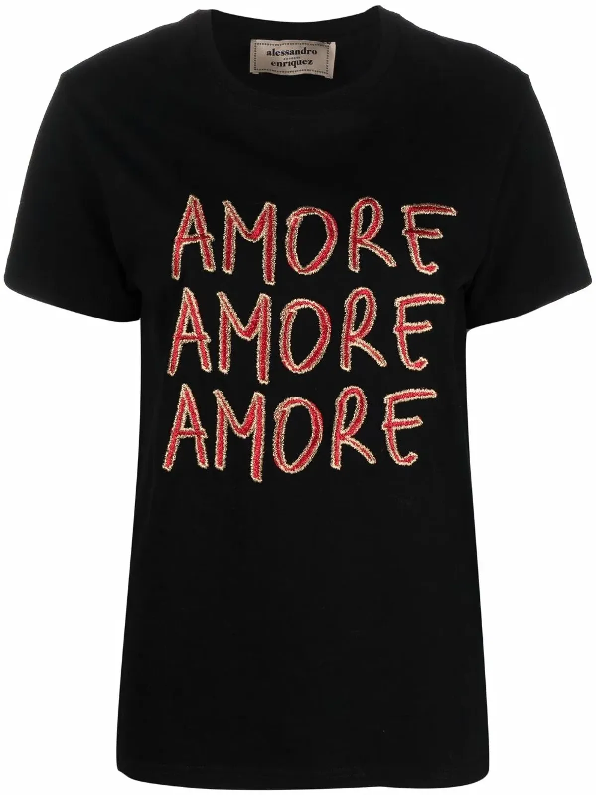 alessandro enriquez Amore 刺繍ロゴ Tシャツ - 画像1