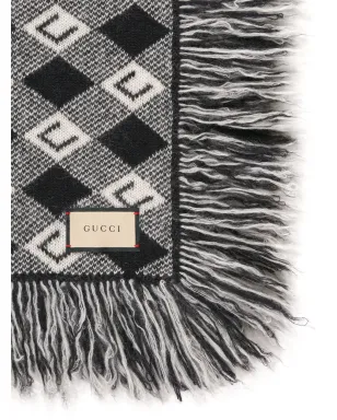 Gucci ロゴ入りインターシャチェック柄ブランケット - サムネイル2