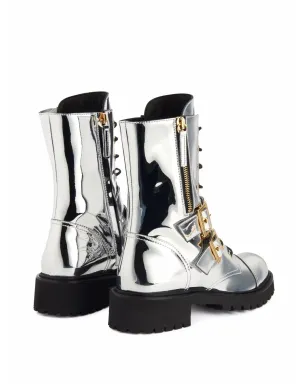 Giuseppe Zanotti ティファ メタリック カーフ丈ブーツ - シルバー - サムネイル3