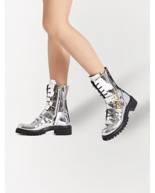 Giuseppe Zanotti ティファ メタリック カーフ丈ブーツ - シルバー - サムネイル4