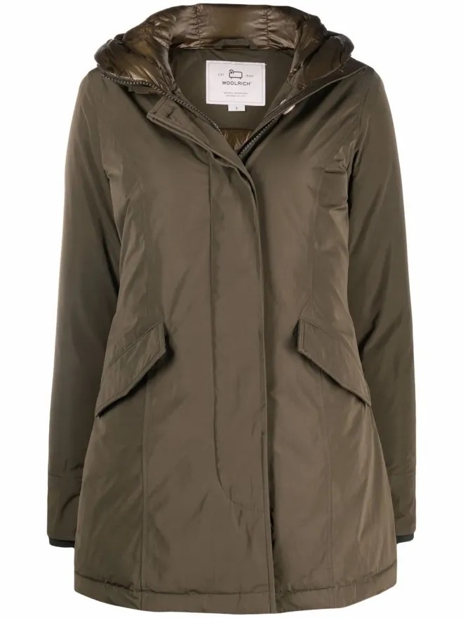 Woolrich Woolrich ロゴパッチ フード付き ダウンパッド入り コートの商品画像