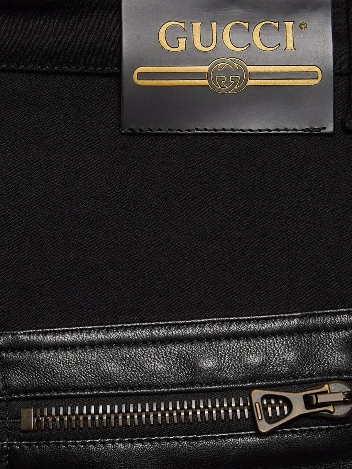 Gucci ジップディテール ストリップパンツ - ブラック - 画像5