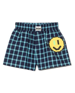 Natasha Zinko Kids ピクセルスマイリープリント チェック柄 ボクサーショーツ - サムネイル1