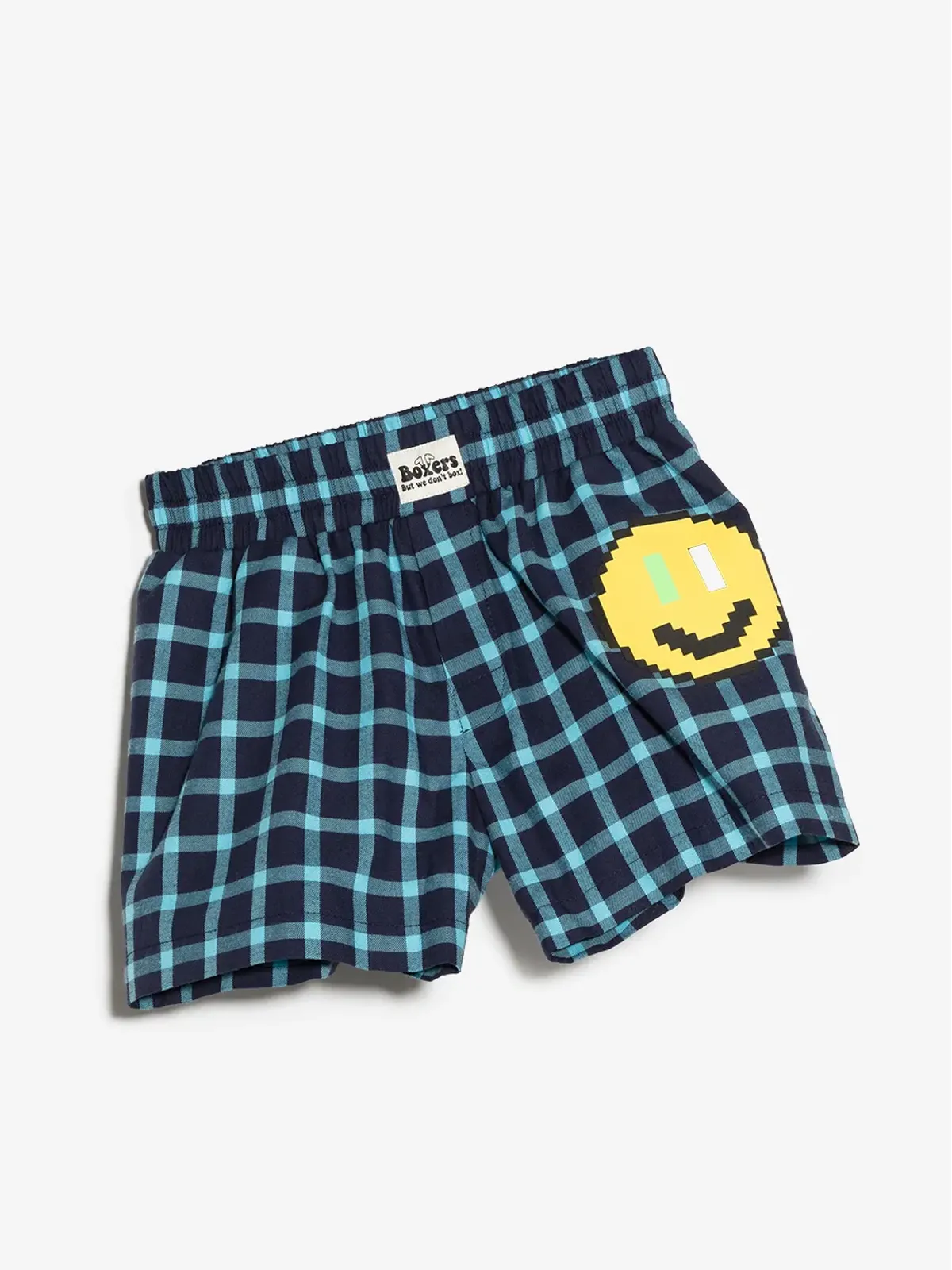 Natasha Zinko Kids ピクセルスマイリープリント チェック柄 ボクサーショーツ - 画像2