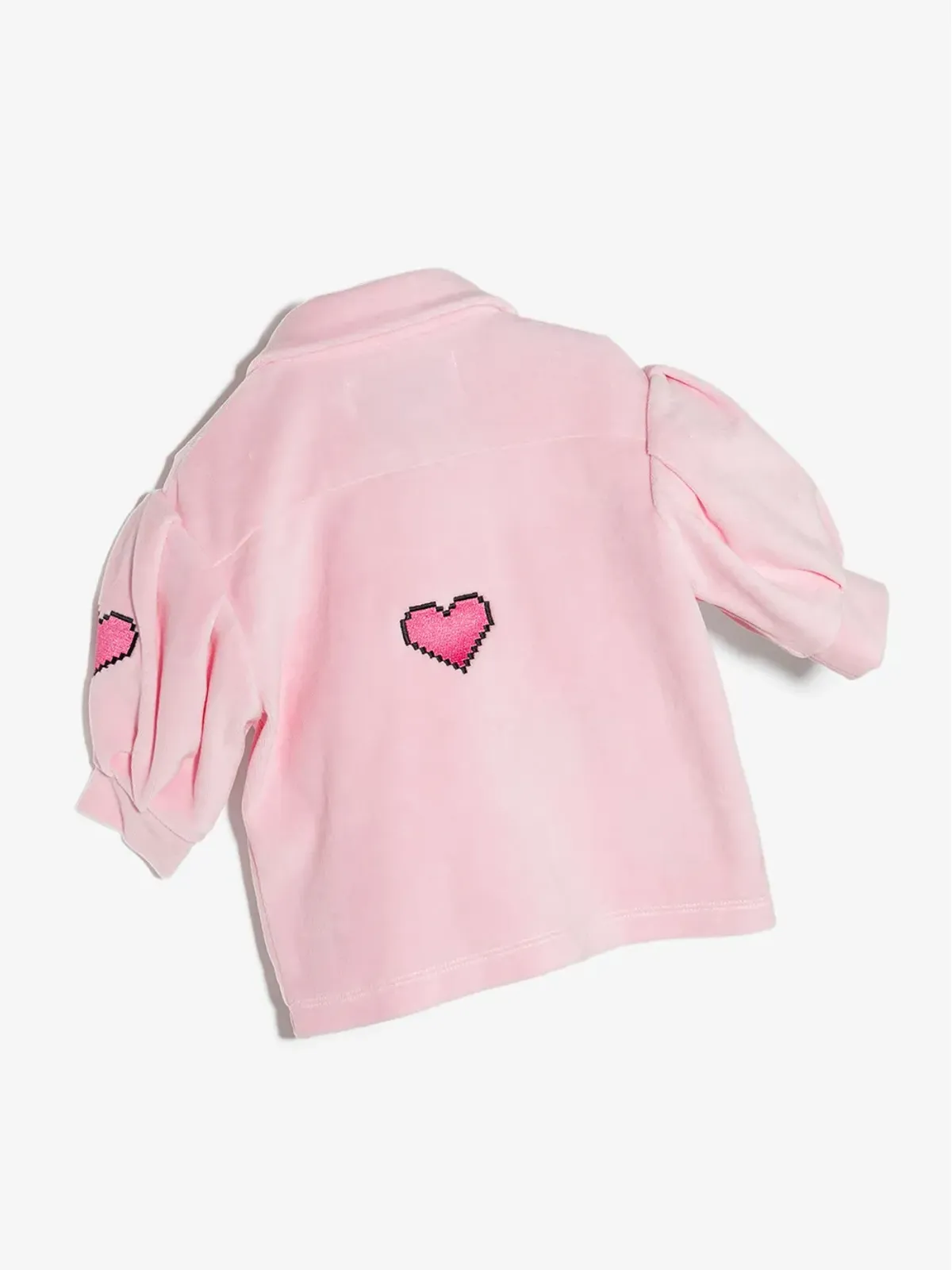 Natasha Zinko Kids ハートモチーフ パフスリーブ ブラウス - ピンク - 画像3