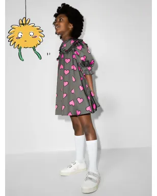 Natasha Zinko Kids ピクセル柄ハートプリントドレス - サムネイル2