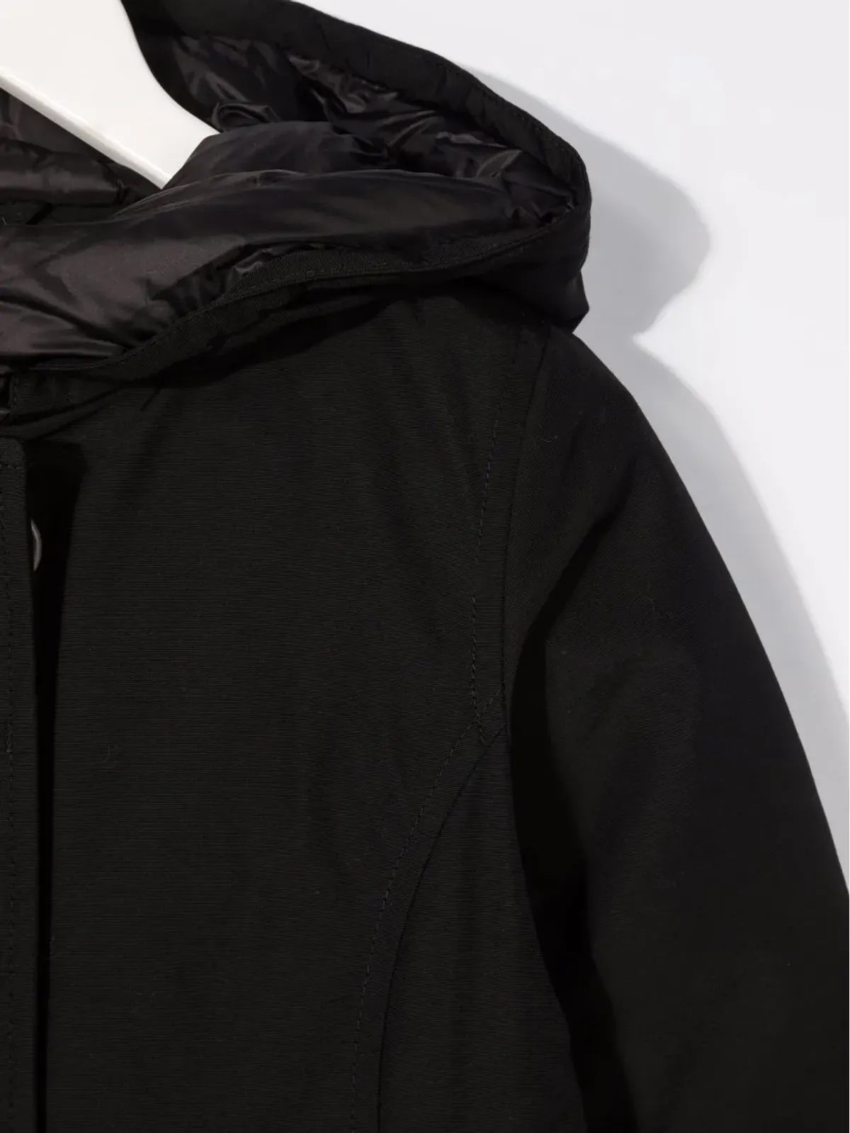 Woolrich Kids hooded feather-down cotton-blend coat - Black - 画像3
