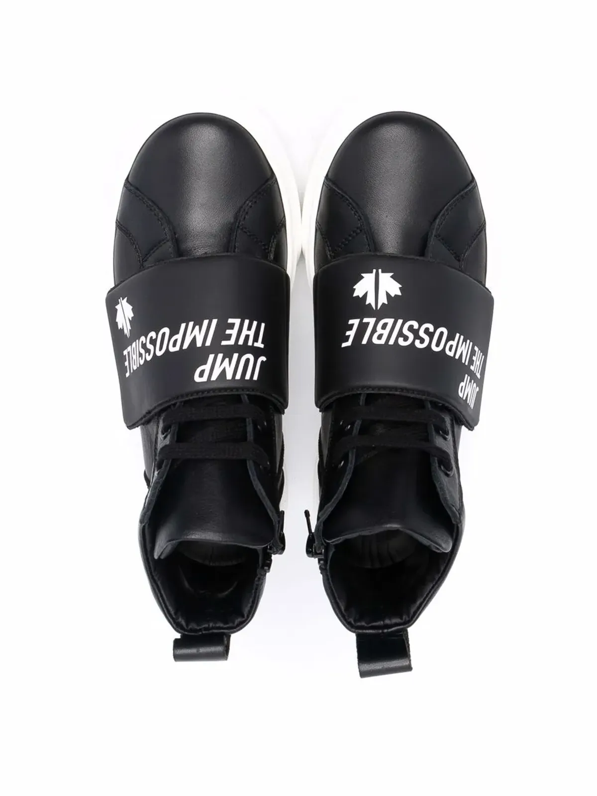 DSQUARED2 KIDS ロゴプリント ハイカット レザースニーカー - 画像3