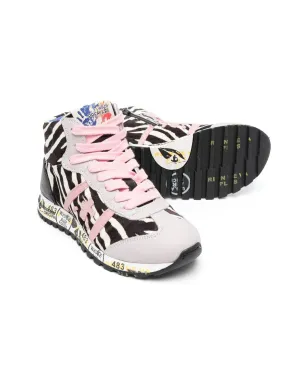 Premiata Kids ゼブラ柄ハイカットスニーカー - サムネイル2