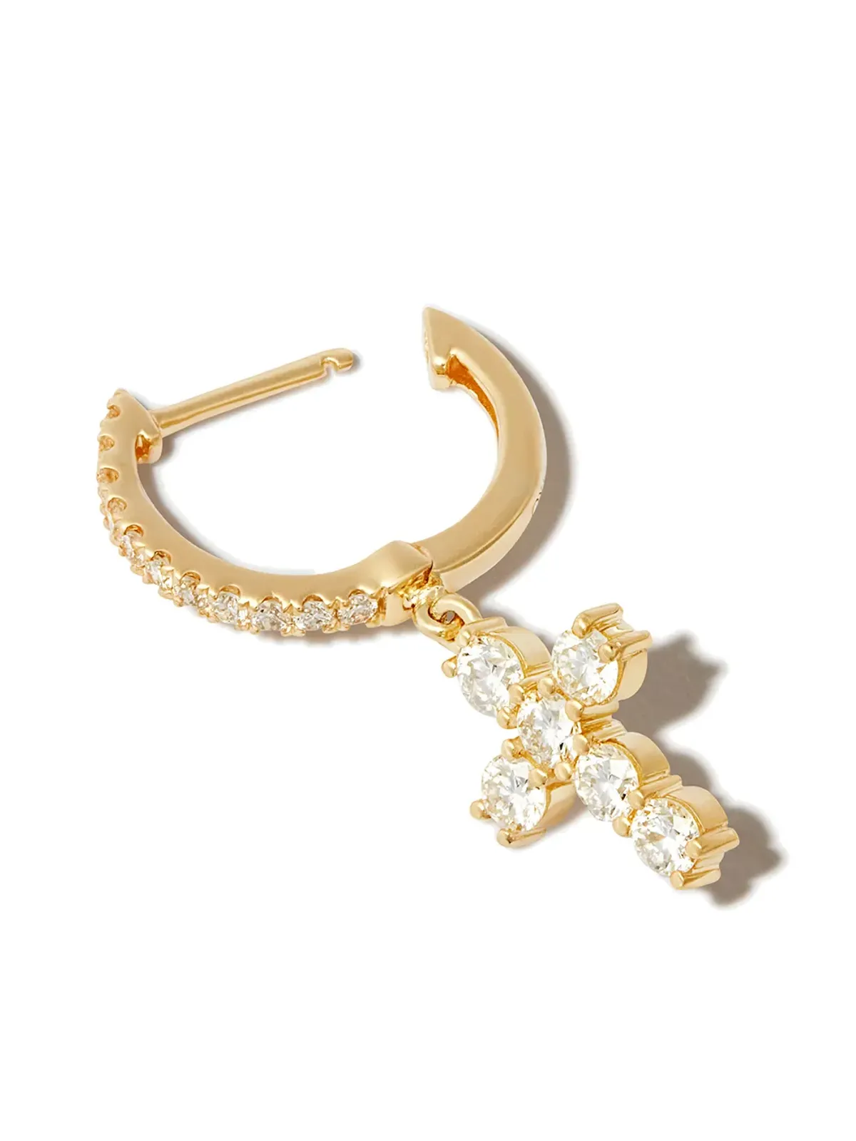 Anita Ko 18kt yellow gold diamond huggie drop earring - 画像2