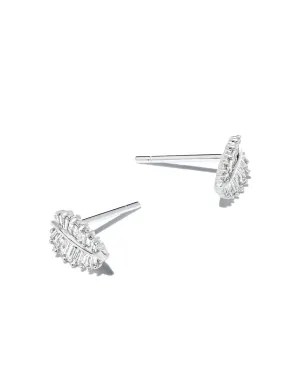 Anita Ko 18ktホワイトゴールド パームリーフ スタッドピアス - サムネイル2