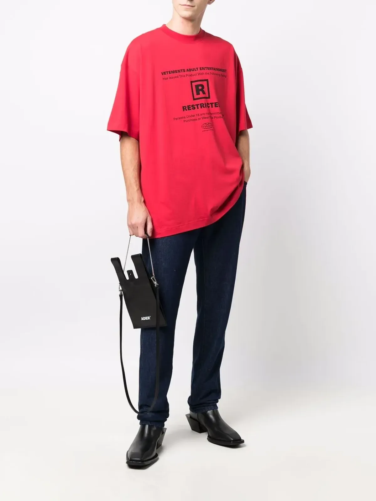 Raf Simons ロゴパッチ ブーツカットジーンズ - 画像2