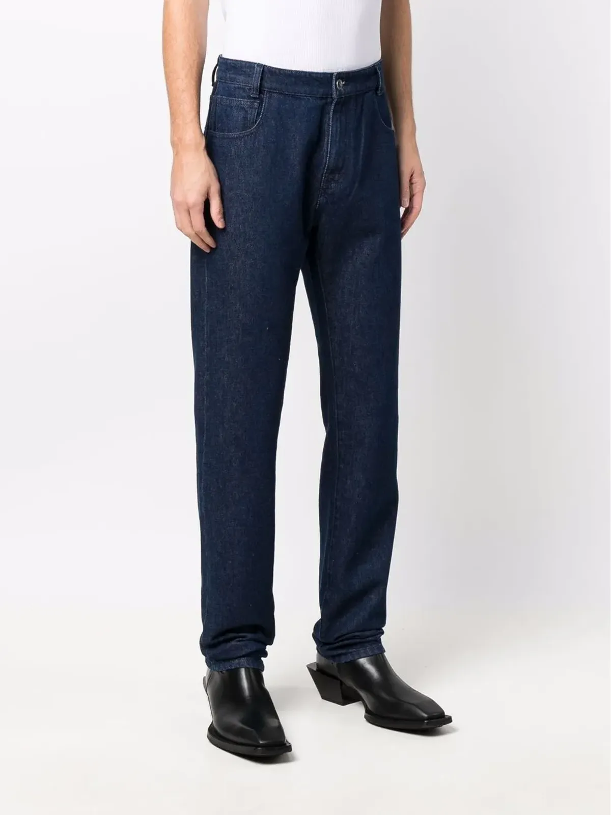 Raf Simons ロゴパッチ ブーツカットジーンズ - 画像3