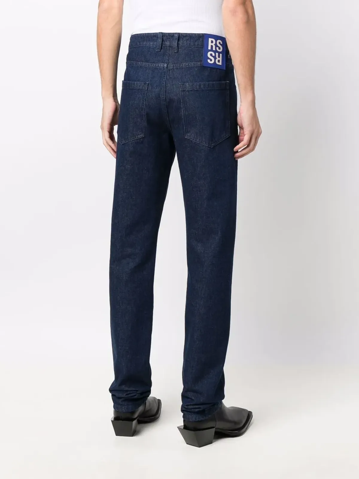 Raf Simons ロゴパッチ ブーツカットジーンズ - 画像4