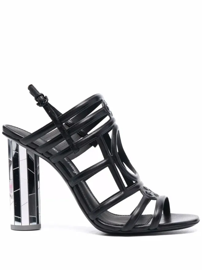 FERRAGAMO Ferragamo フロレンツァ ミラードヒール サンダル - ブラックの商品画像