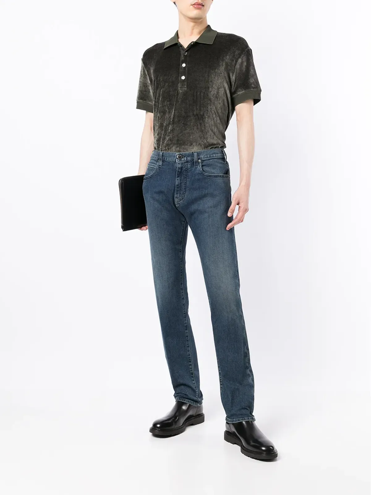 Emporio Armani J45ストレートレッグ ツイルデニムジーンズ - 画像2