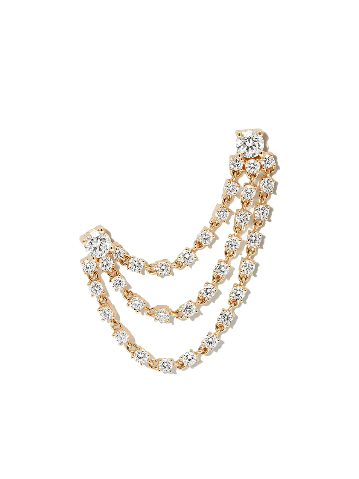 Anita Ko 18kt イエローゴールド チェーンディテール ダイヤモンド イヤリング - 画像1