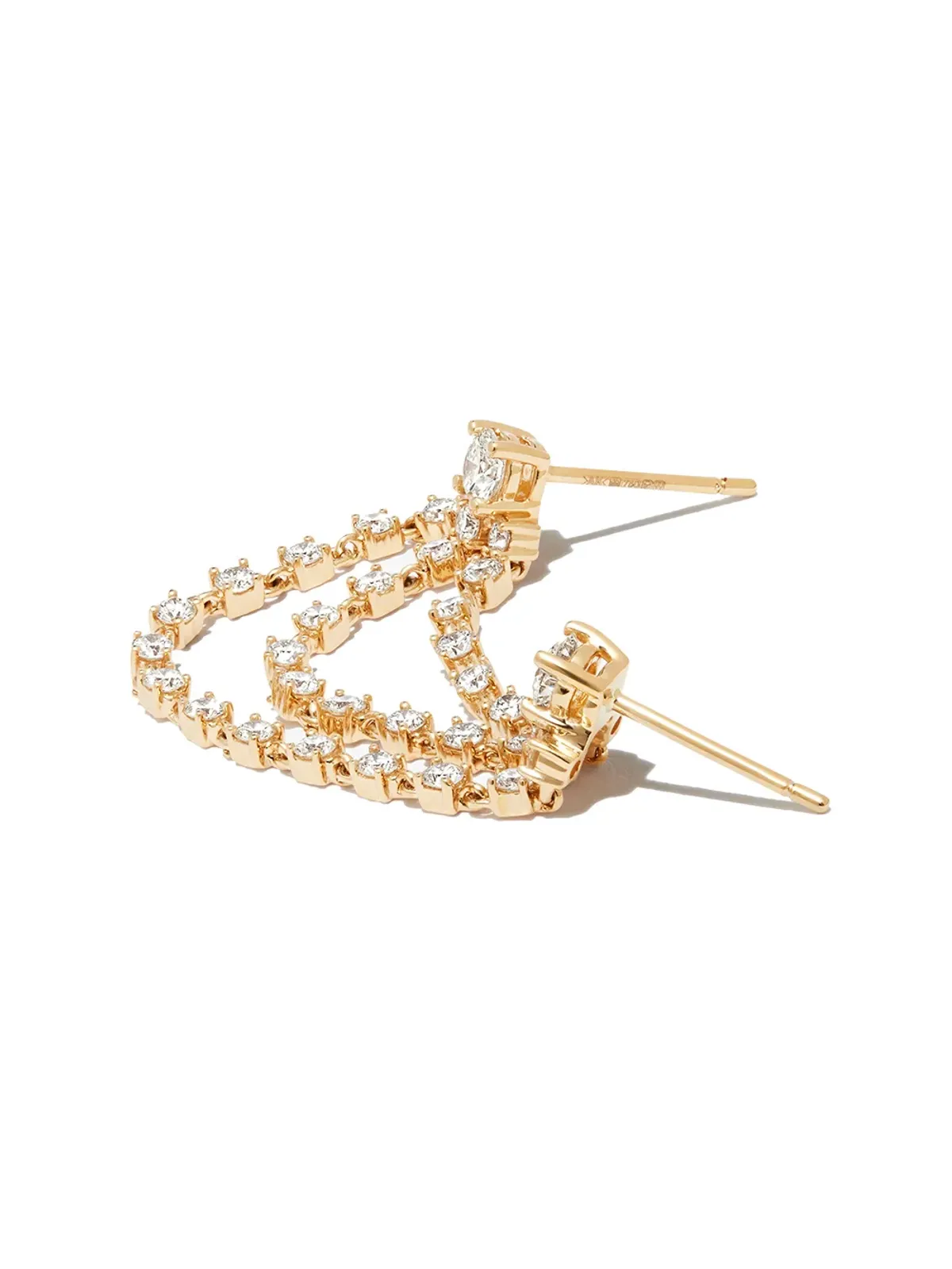 Anita Ko 18kt イエローゴールド チェーンディテール ダイヤモンド イヤリング - 画像2